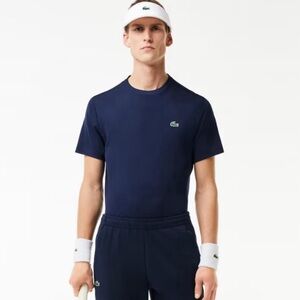 Lacoste Men's T-shirt Blue Crewneck Pima Cotton Regular‎ Fit Size Small